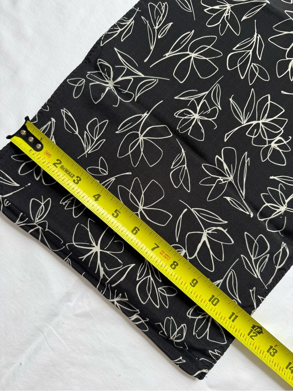 J. Jill 100% Silk Black Infinity Scarf with Floral & Grid Motifs